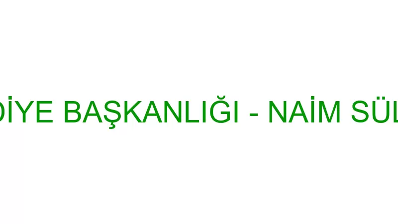 YILDIRIM BELEDİYE BAŞKANLIĞI - NAİM SÜLEYMANOĞLU S