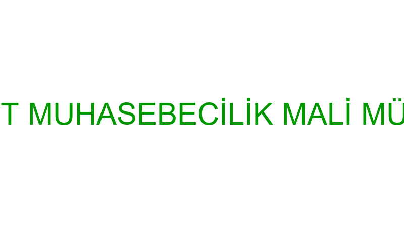 TEKNİK SERBEST MUHASEBECİLİK MALİ MÜŞAVİRLİK VE DE