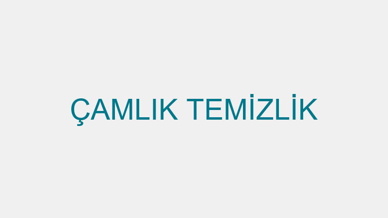 ÇAMLIK TEMİZLİK