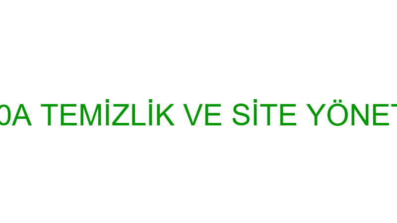 1000A TEMİZLİK VE SİTE YÖNETİMİ