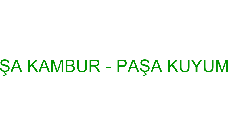 PAŞA KAMBUR - PAŞA KUYUMCU