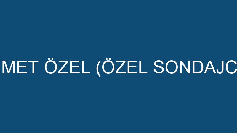 MEHMET ÖZEL (ÖZEL SONDAJCILIK)