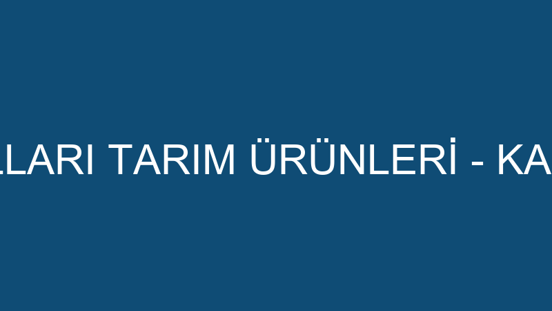 KAZIM KOROĞULLARI TARIM ÜRÜNLERİ - KAZIM KOROĞULLA