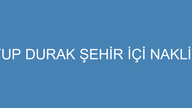 EYYUP DURAK ŞEHİR İÇİ NAKLİYAT