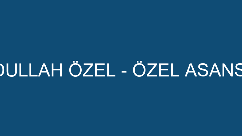ABDULLAH ÖZEL - ÖZEL ASANSÖR