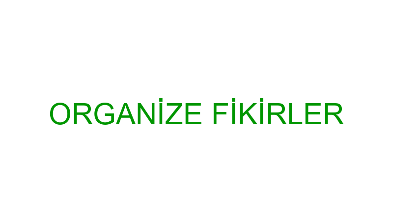 ORGANİZE FİKİRLER