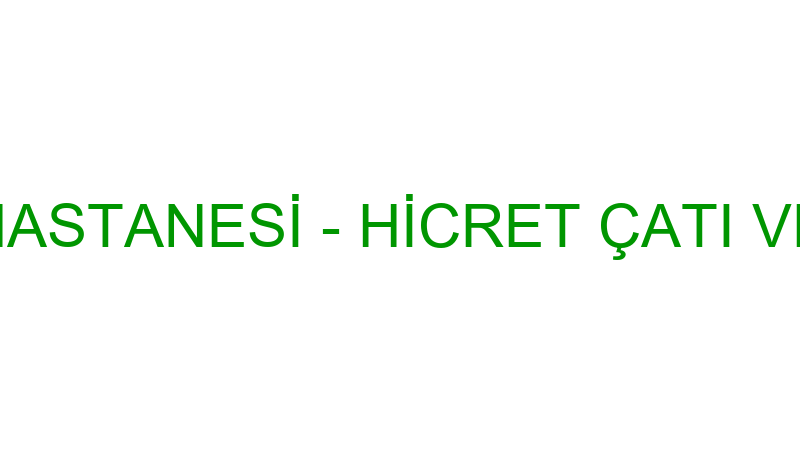 HİCRET ÇATI HASTANESİ - HİCRET ÇATI VE DIŞ CEPHE S