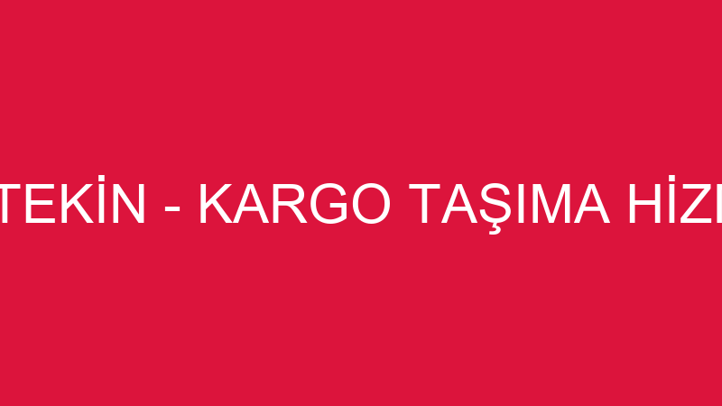 HATİCE TEKİN - KARGO TAŞIMA HİZMETLERİ