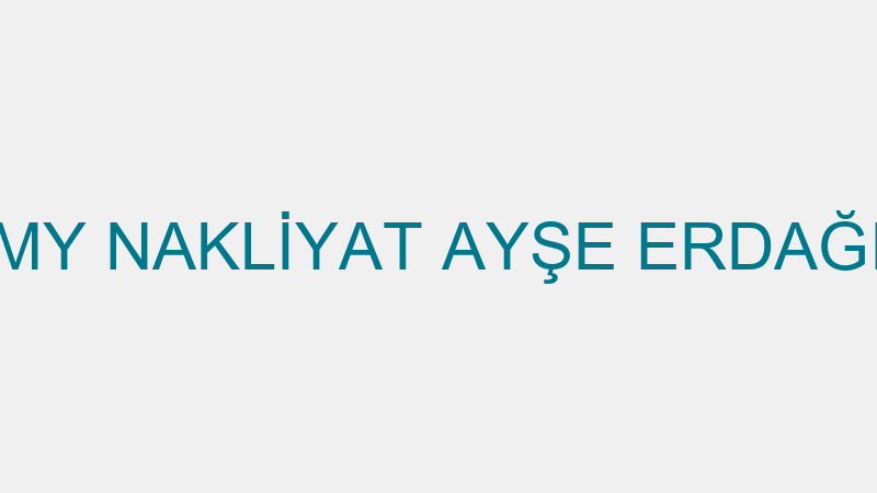 MY NAKLİYAT AYŞE ERDAĞI