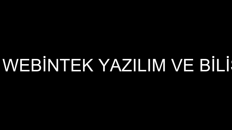 WEBİNTEK - WEBİNTEK YAZILIM VE BİLİŞİM LTD.ŞTİ.