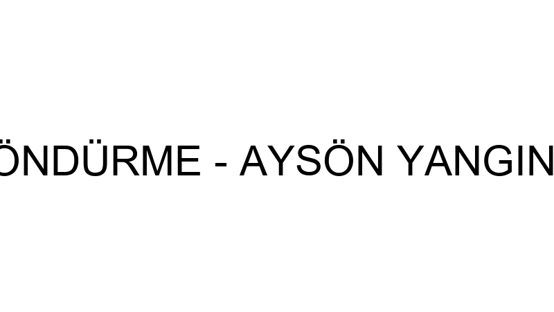 AYSÖN YANGIN SÖNDÜRME - AYSÖN YANGIN SÖNDÜRME VE G