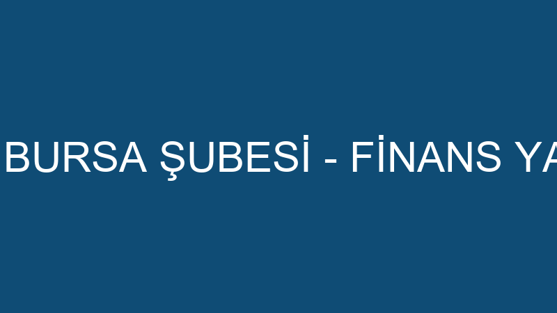 FİNANSINVEST BURSA ŞUBESİ - FİNANS YATIRIM MENKUL