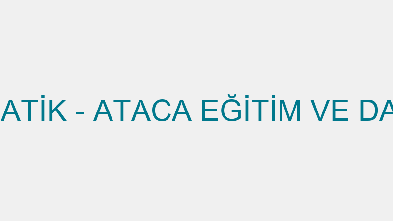 PRATİK MATEMATİK - ATACA EĞİTİM VE DANIŞMANLIK TİC