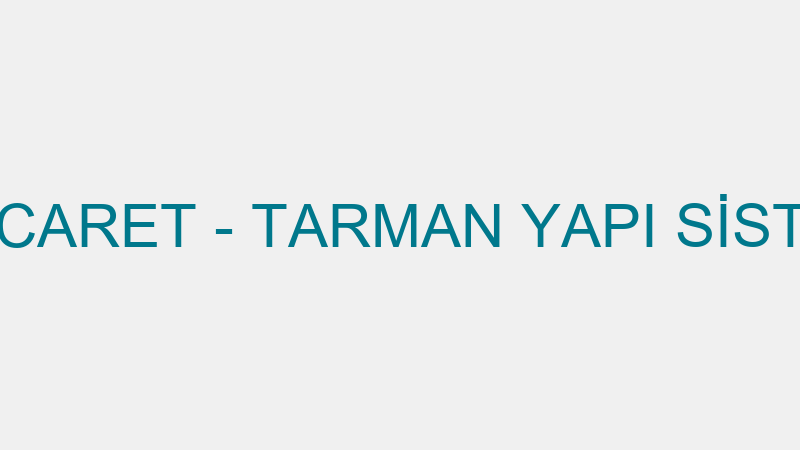 TARMAN DIŞ TİCARET - TARMAN YAPI SİSTEMLERİ VE DIŞ