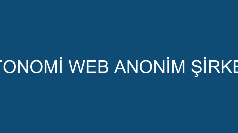 OTONOMİ WEB ANONİM ŞİRKETİ