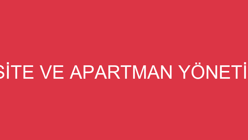 ORTAK NOKTA SİTE VE APARTMAN YÖNETİMİ SANAYİ VE Tİ
