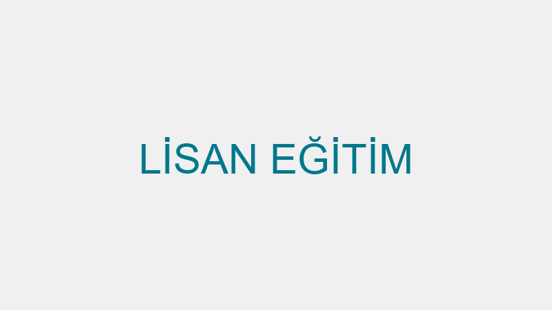 LİSAN EĞİTİM