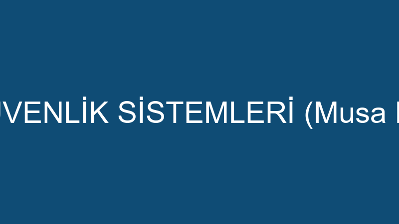 MAVİ GÜVENLİK SİSTEMLERİ (Musa Korkmaz)