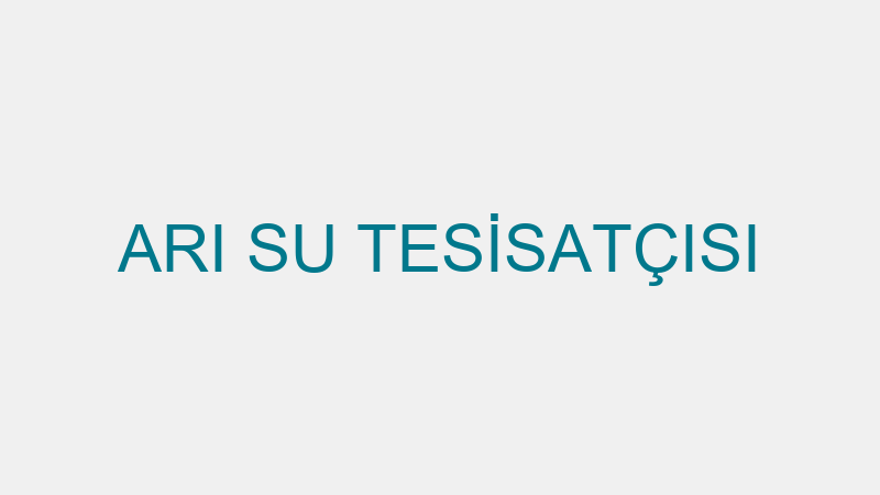 ARI SU TESİSATÇISI