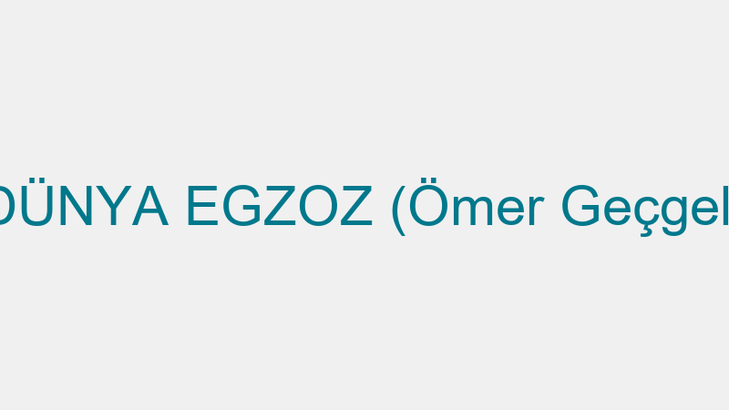 DÜNYA EGZOZ (Ömer Geçgel)