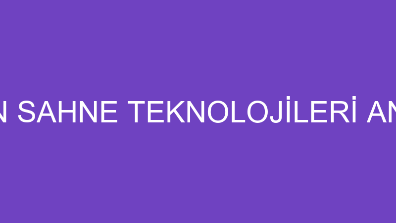 ROBODUCTİON SAHNE TEKNOLOJİLERİ ANONİM ŞİRKETİ