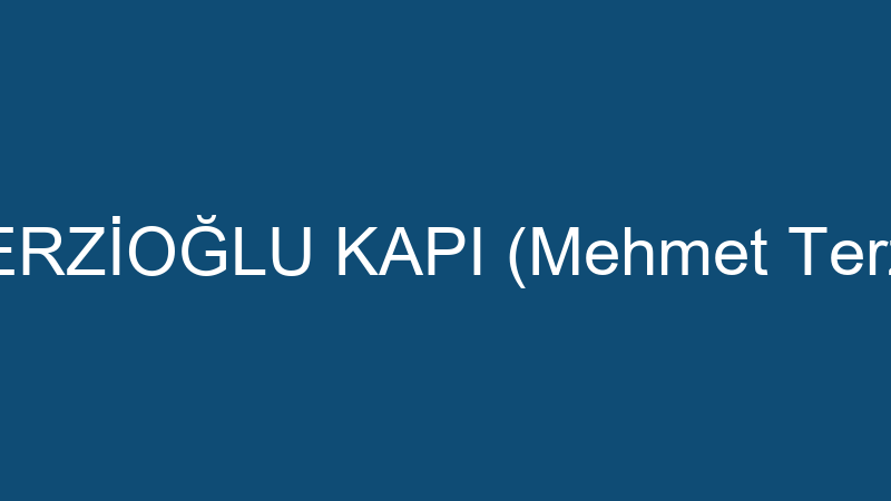 TERZİOĞLU KAPI (Mehmet Terzi)