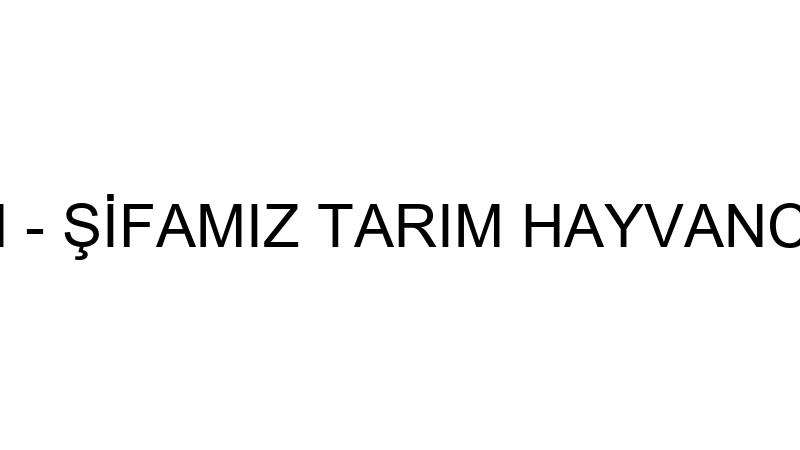 ŞİFAMIZ TARIM - ŞİFAMIZ TARIM HAYVANCILIK VETERİNE
