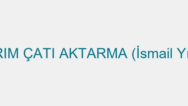 YILDIRIM ÇATI AKTARMA (İsmail Yıldırım)