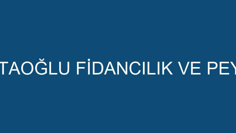 TANTAOĞLU FİDANCILIK VE PEYZAJ