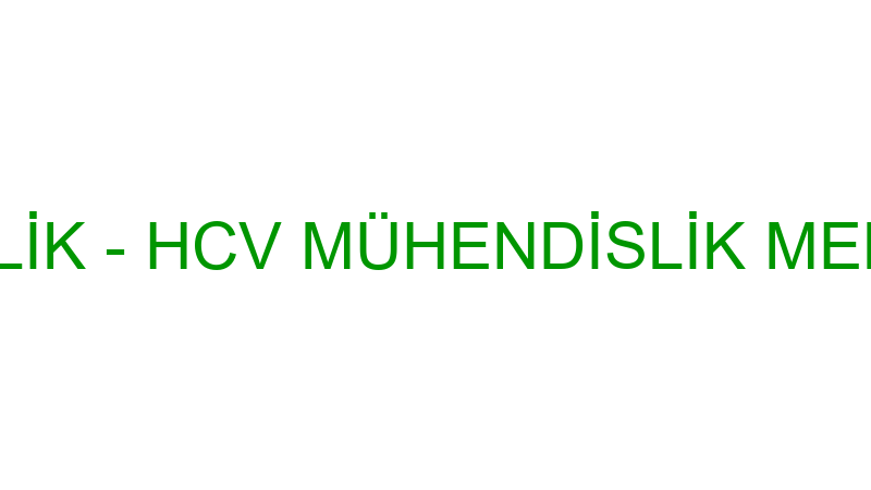 HCV MÜHENDİSLİK - HCV MÜHENDİSLİK MEKANİK TAŞIMACI