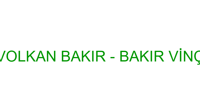 VOLKAN BAKIR - BAKIR VİNÇ