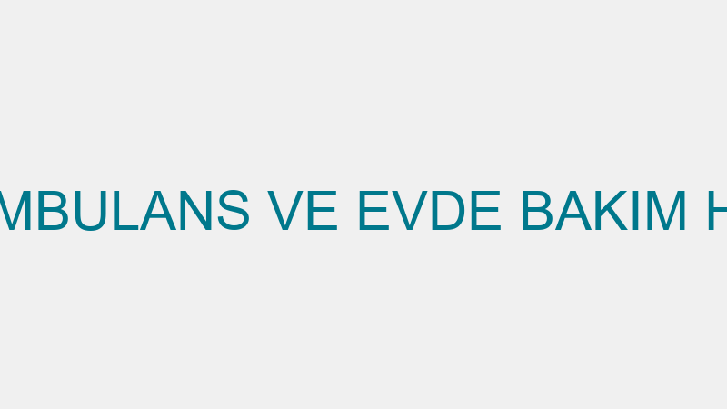 MEDİLAY AMBULANS VE EVDE BAKIM HİZMETLERİ