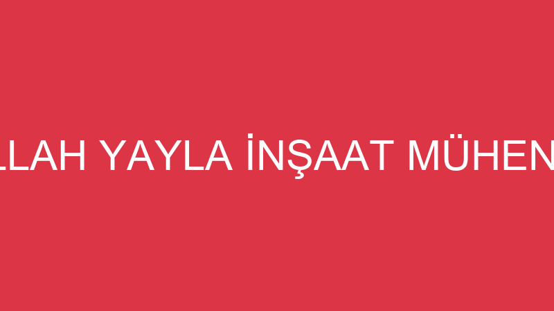 FEVZULLAH YAYLA İNŞAAT MÜHENDİSLİĞİ