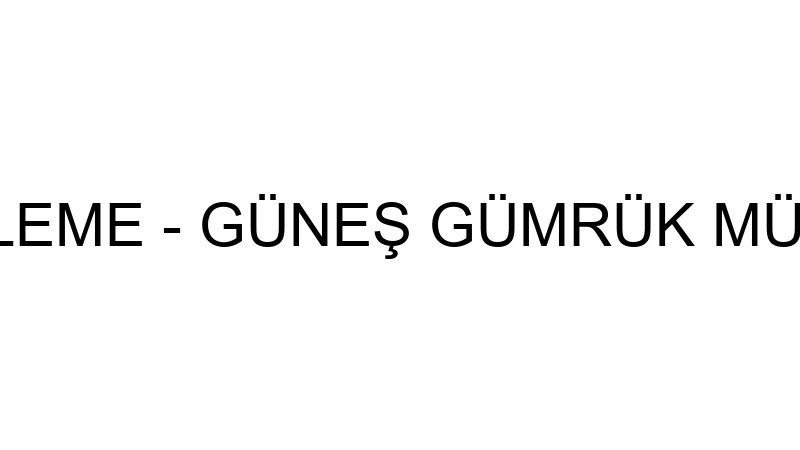 GÜNEŞ GÜMRÜKLEME - GÜNEŞ GÜMRÜK MÜŞAVİRLİĞİ VE DIŞ