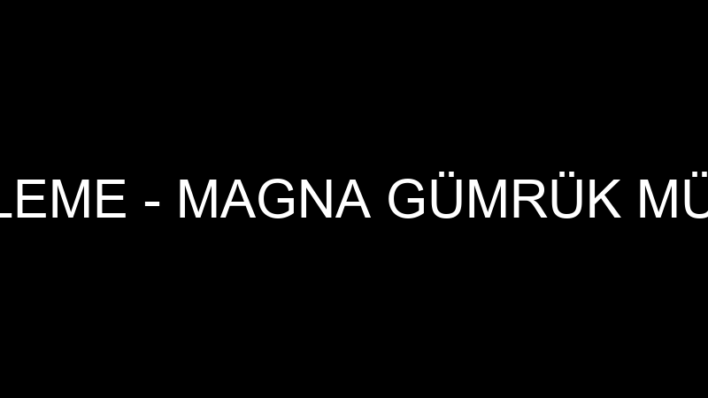 MAGNA GÜMRÜKLEME - MAGNA GÜMRÜK MÜŞAVİRLİĞİ VE DIŞ