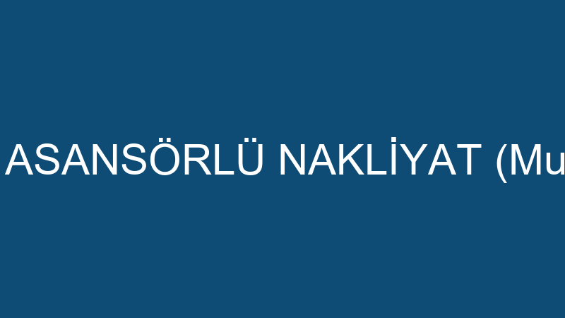 EKREM ASANSÖRLÜ NAKLİYAT (Murat Oral)