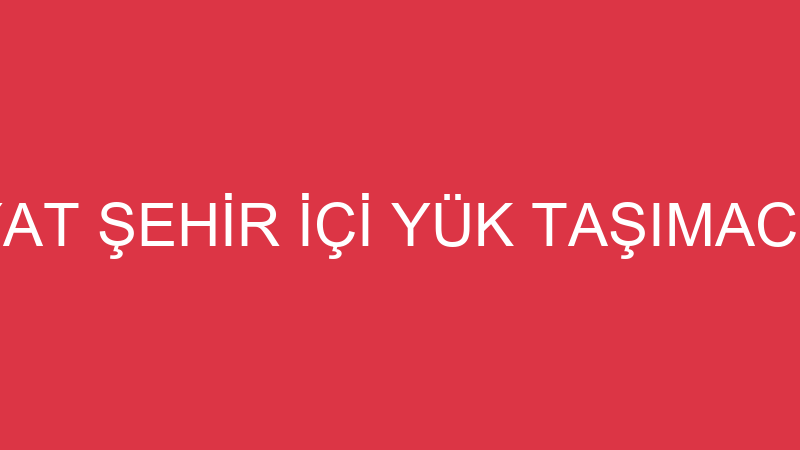 DOĞUŞ NAKLİYAT ŞEHİR İÇİ YÜK TAŞIMACILIĞI NİZAMETT