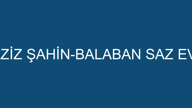 AZİZ ŞAHİN-BALABAN SAZ EVİ