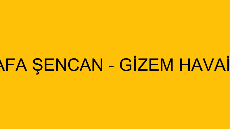 MUSTAFA ŞENCAN - GİZEM HAVAİ FİŞEK