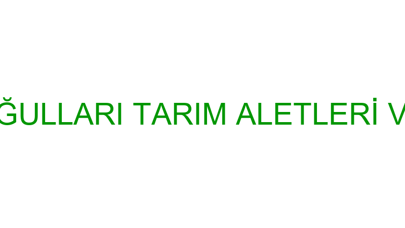 ÇAVDAROĞULLARI TARIM ALETLERİ VE SONDAJ