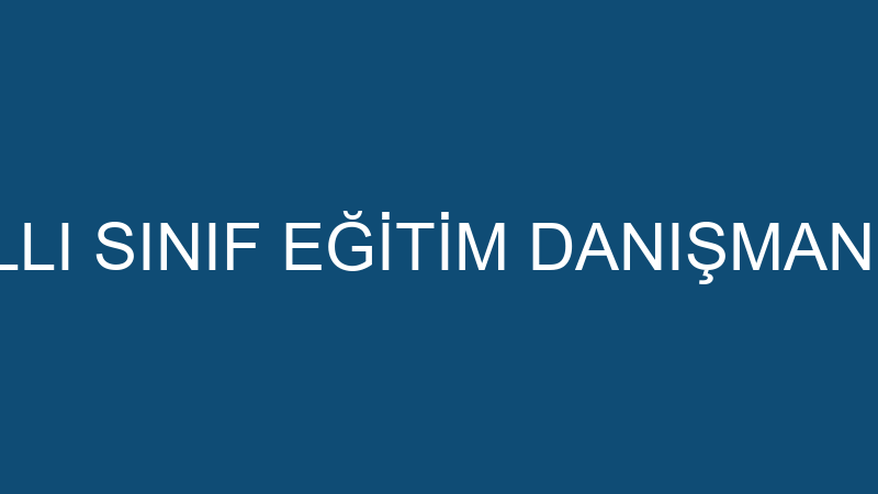 AKILLI SINIF EĞİTİM DANIŞMANLIĞI