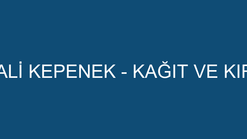 RECEP ALİ KEPENEK - KAĞIT VE KIRTASİYE