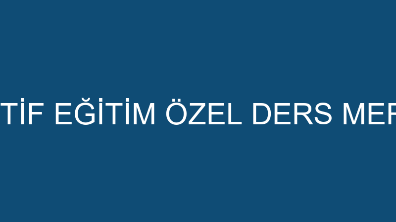 EFEKTİF EĞİTİM ÖZEL DERS MERKEZİ