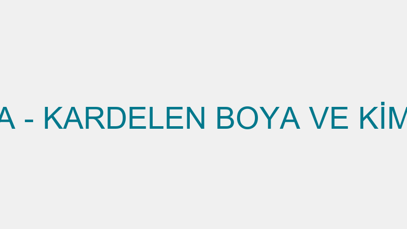 KARDELEN BOYA - KARDELEN BOYA VE KİMYA SAN.TİC.LTD