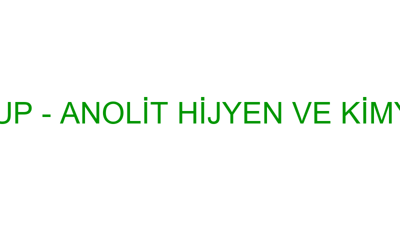 ANOLİT GRUP - ANOLİT HİJYEN VE KİMYA SAN.A.Ş.
