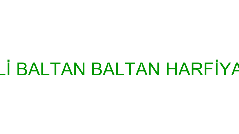 ALİ BALTAN BALTAN HARFİYAT