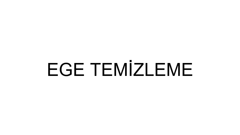 EGE TEMİZLEME