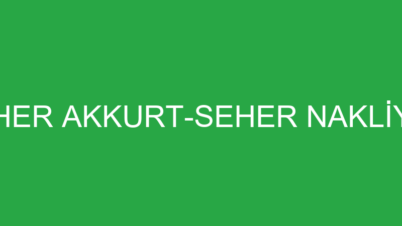 SEHER AKKURT-SEHER NAKLİYAT