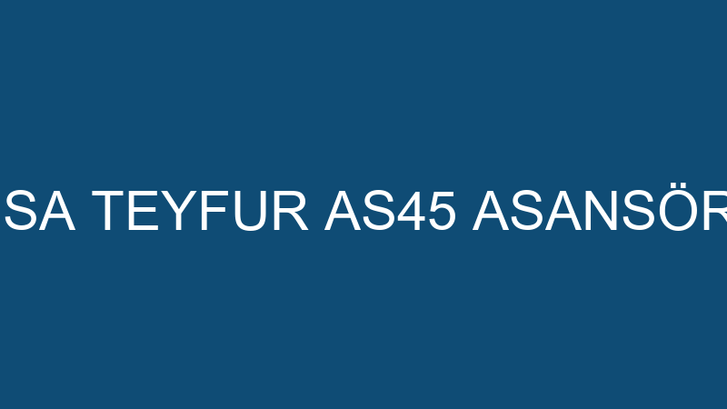 İSA TEYFUR AS45 ASANSÖR