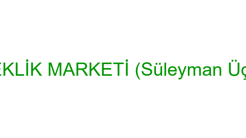 SİNEKLİK MARKETİ (Süleyman Üçgün)
